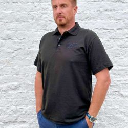 Polo Shirt, Black - Monochrome front - Fendt UTV Logo reverse