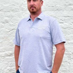 Polo Shirt, Grey - Monochrome front- Fendt UTV Logo