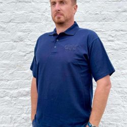 Polo Shirt, Navy - Monochrome front- Fendt UTV Logo