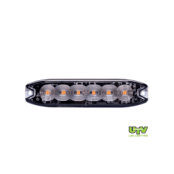 6 LED Slimline Surface Mount Strobe - Amber