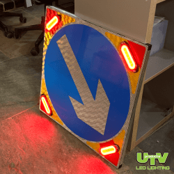 UTV648 UTV647K Blue Complete rear advisory direction panel kit with integrated halo marker lights, pre-wire (4)